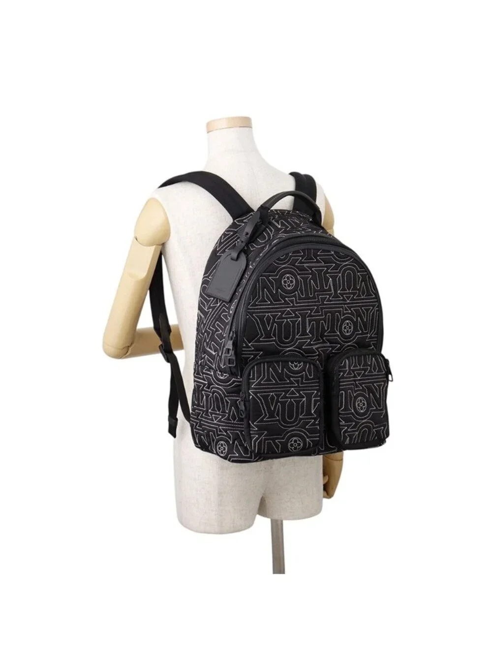 Louis Vuitton Backpack Snow Capsule Collection Multi Pocket Nylon Black
